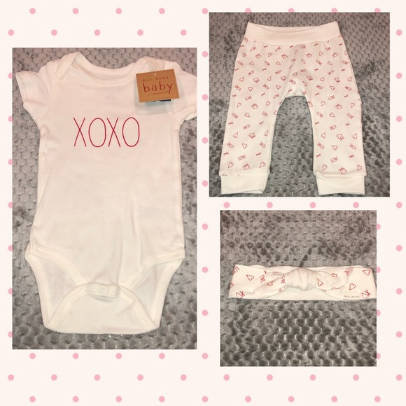 Rae Dunn Other - ✨HP✨ Rae Dunn XOXO Matching Outfit - Baby NWT